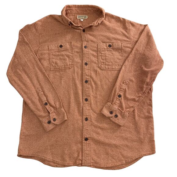 DULUTH Trading Mens Flannel Shirt XL Tall Orange Outdoors Hiking - Picture 1 of 4